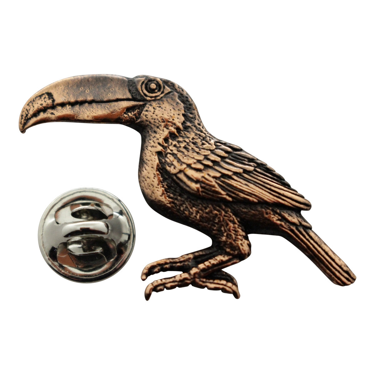Toucan Pin ~ Antiqued Copper ~ Lapel Pin ~ Sarah's Treats & Treasures